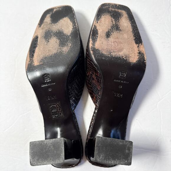 Via Spiga Snake Embossed Mule Heels Size 9.5M - Picture 8 of 10